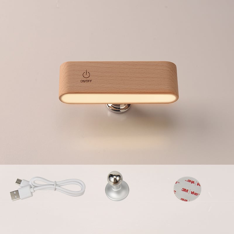 Élégante lampe de bureau en bois massif avec recharge magnétique intégrée