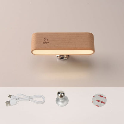 Élégante lampe de bureau en bois massif avec recharge magnétique intégrée