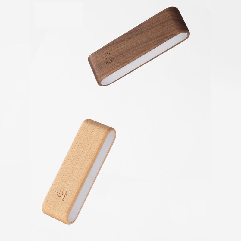 Élégante lampe de bureau en bois massif avec recharge magnétique intégrée