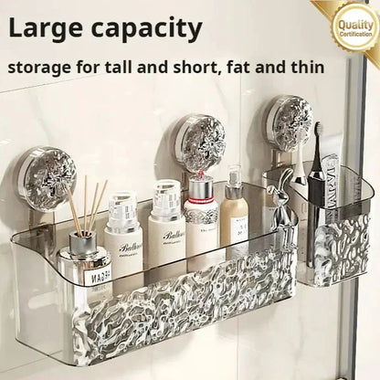 Étagère murale innovante sans perçage, idéale pour optimiser votre salle de bain !