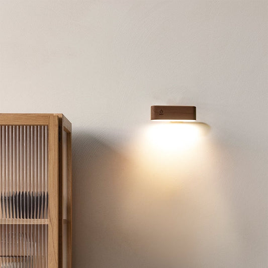 Élégante lampe de bureau en bois massif avec recharge magnétique intégrée