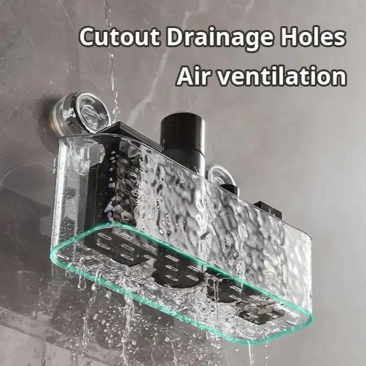 Étagère murale innovante sans perçage, idéale pour optimiser votre salle de bain !